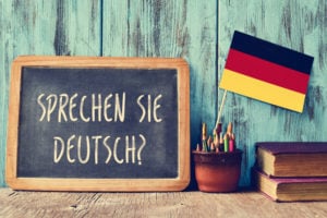 sprechen sie deutsch? do you speak german? on a blackboard