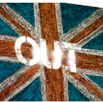 uk flag with brexit out in white