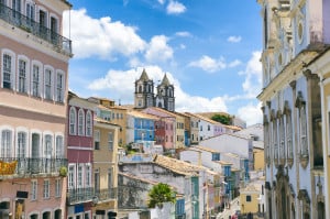 View of a colonial style street in old Brazil