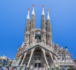 Vista frontal de la Sagrada Familia - Barcelona