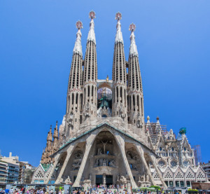 Vista frontal de la Sagrada Familia - Barcelona